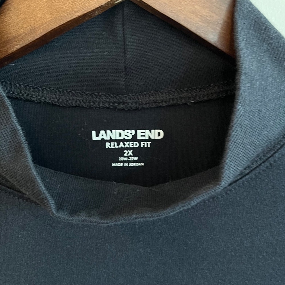 Lands End Women's 2X Relaxed Fit Mock Neck Long Sleeve Top Set of 3 - Picture 5 of 12